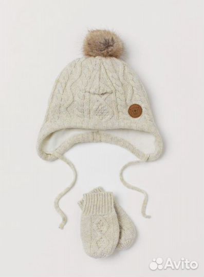 Новая шапка с варежками H&M