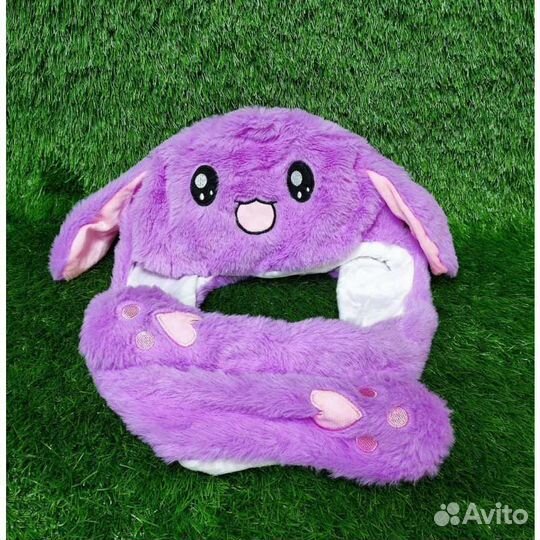 Шапка с двигающимися ушами светящаяся