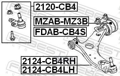 Рычаг подвески перед лев 2124CB4LH Febest