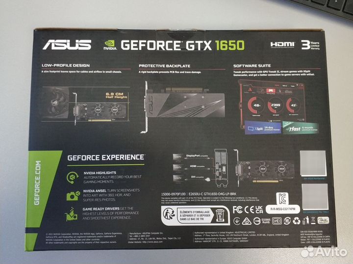 Asus GTX 1650 4Gb OC новая