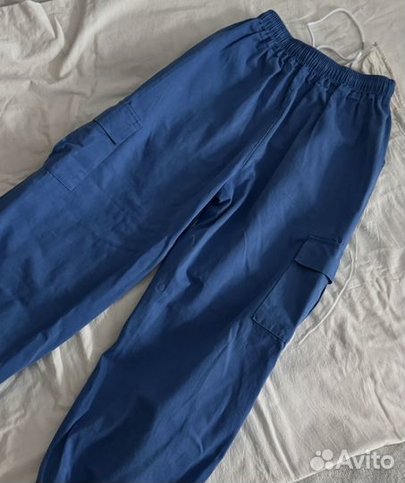 Штаны y2k карго спортивные синие