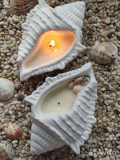 Свеча в ракушке. Свечи в морской тематике