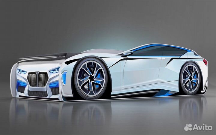 Кровать без матраса, детская, в форме машины