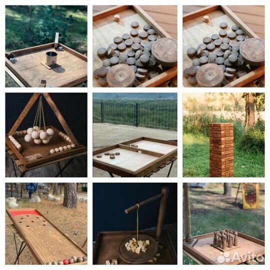 Игры настольные, большие из дерева, праздник