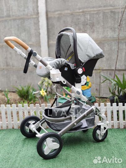 Коляска Luxmom 580w 3в1 (серая)