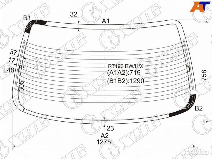 Стекло заднее Toyota Corona T190