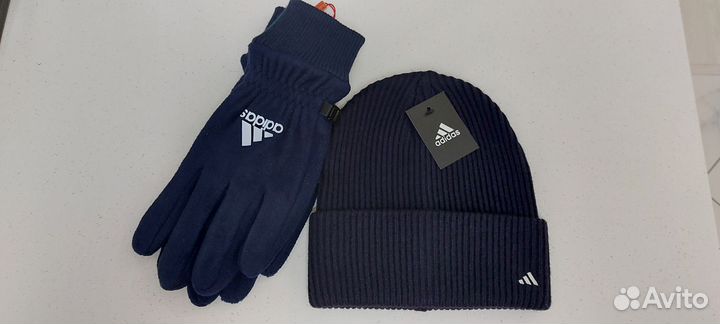 Комплект Adidas шапка+флисовые перчатки 1398