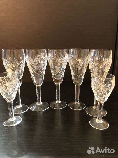 Набор. Рюмки, фужеры, бокалы, хрусталь. СССР