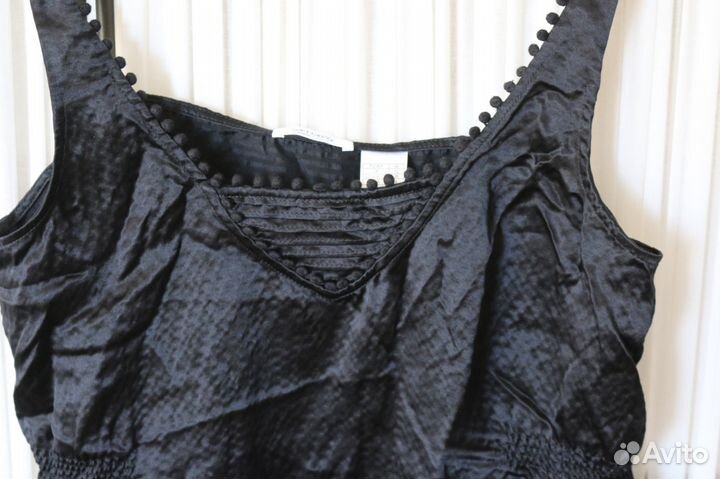 Топ на бретельках летний черный бельевой стиль