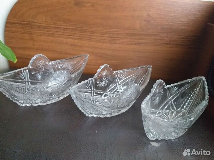 Ваза конфетница хрусталь