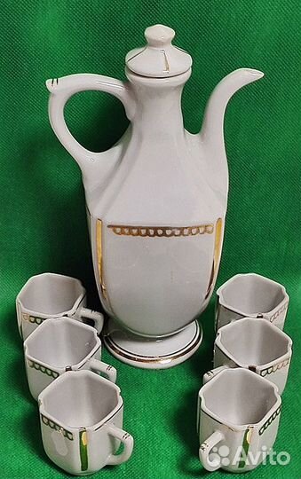 Антикварный Фарфоровый Кофейный Сервиз 1962 год
