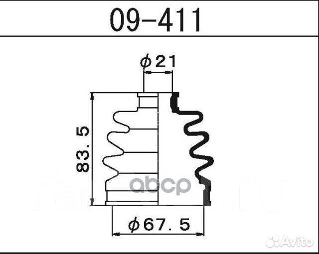 Пыльник шруса внешнего 09411 1-56 (Maruichi)