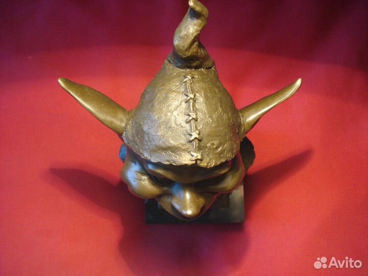 Бюст Тролль смех Франция 28см Редкая Бронза Париж