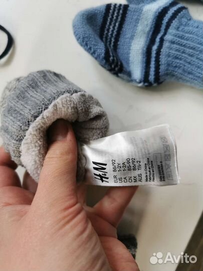 Шапка весенняя kerry 49-51, варежки H&M