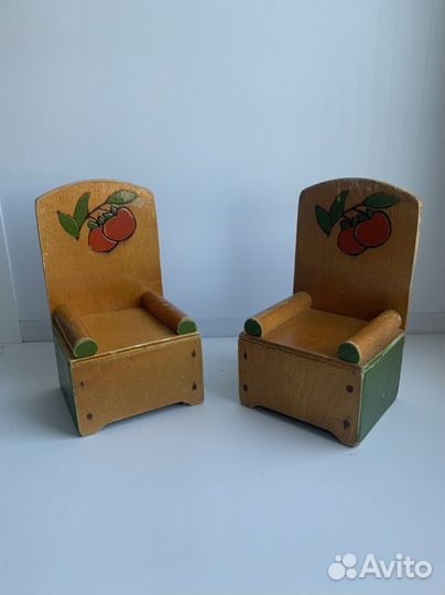 Кукольная мебель СССР Деревянные кресла
