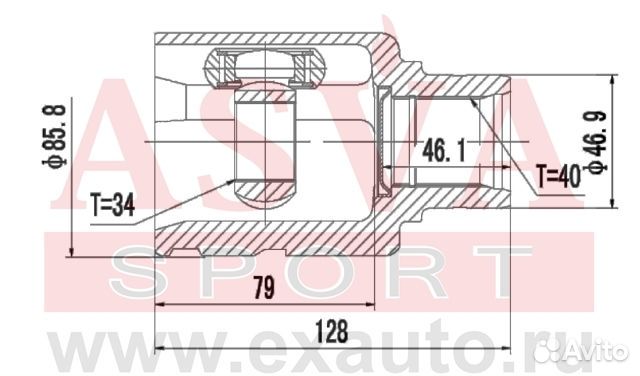 Шрус внутренний 34x46.9x40