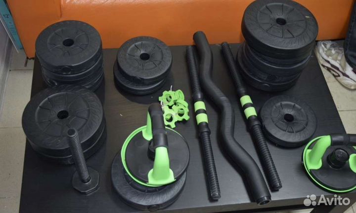 Гантельный набор (штанга W-обр+гиря)