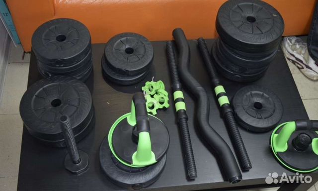 Гантельный набор (штанга W-обр+гиря)