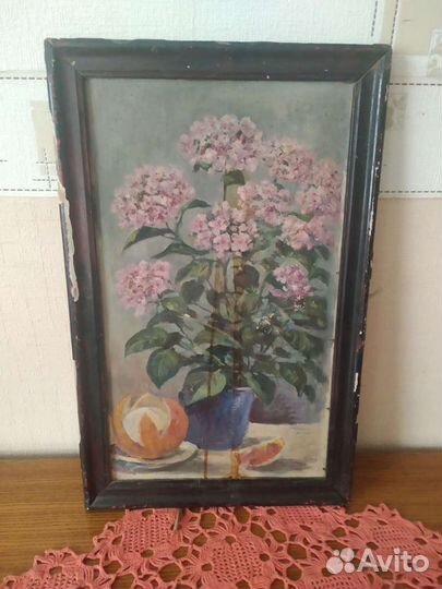 Картина маслом на холсте старинная