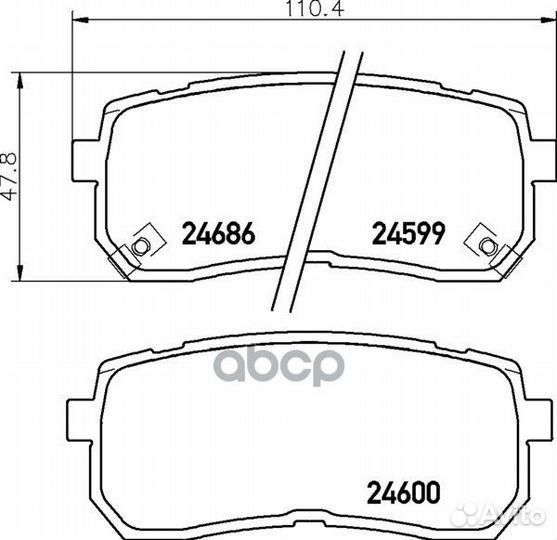 Колодки тормозные дисковые зад NP6033 nissh