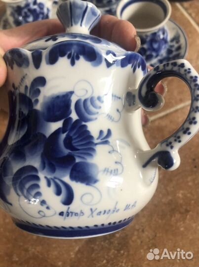 Чайный сервиз ссср, Гжель авт. Хазова