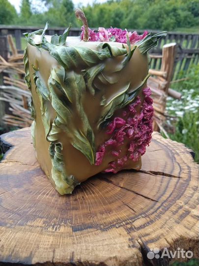 Свеча, сухоцвет, пион, интерьер