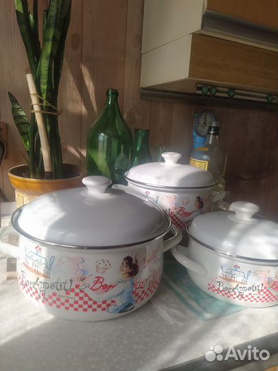 Кастрюля эмаль набор