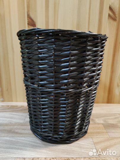 Корзина плетеная - черный лак