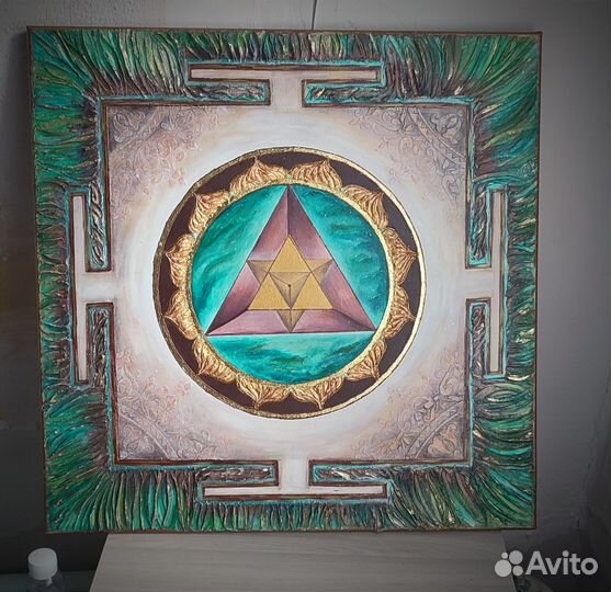 Янтра Ганеша оберег защита мандала картина