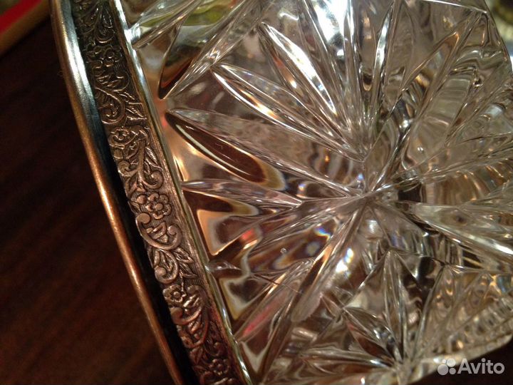 Ваза авторская старинная хрусталь