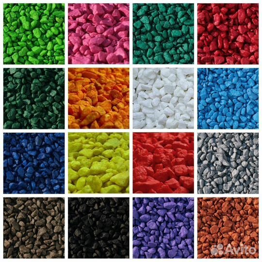 Цветной декоративный щебень