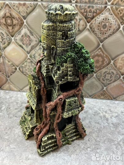 Грот для аквариума Затонувший храм Майя новый