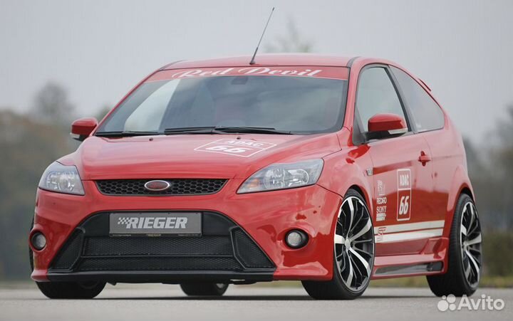 Ford Focus 2 5Дв 08-11 Накладки на пороги Rieger