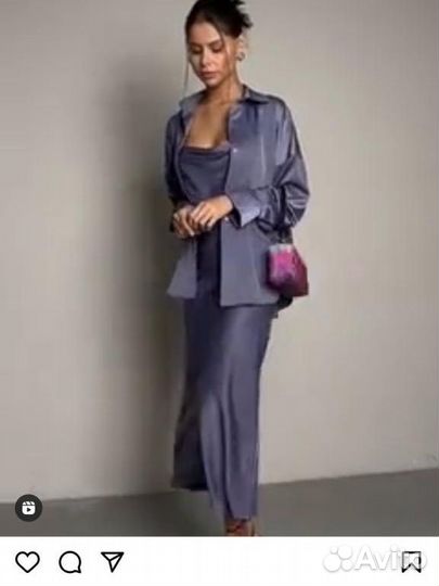 Платье с рубашкой шелковые