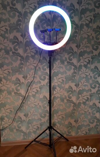 Кольцевая светодиодная лампа RGB LED MJ18, 45 см