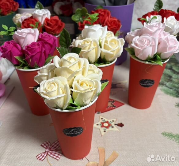 Букеты роз из мыльной пены На 8 марта