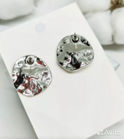 Винтажные серьги бижутерия серебро золото