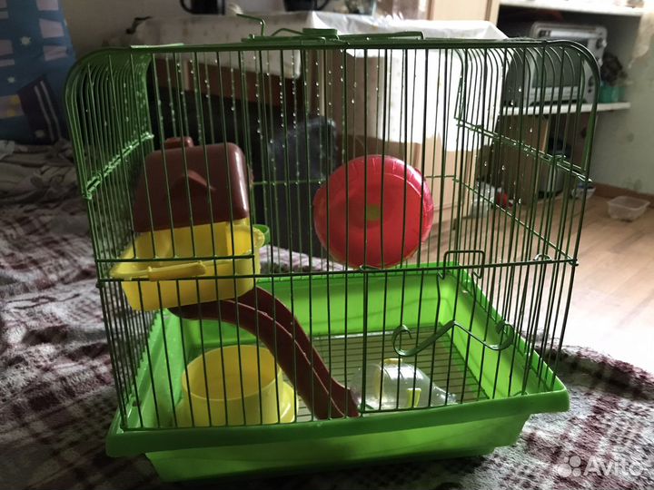 Клетка для хомяка + маленькая клетка в подарок