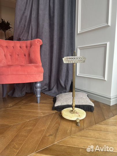 Пепельница антиквариат винтаж Бельгия Латунь Оникс