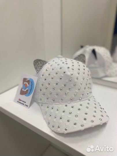 Детская кепка со стразами и ушками