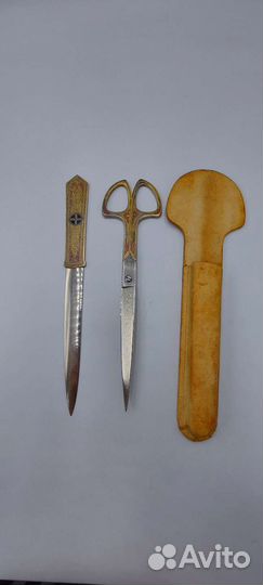 Винтажный набор золинген ножницы и нож для конверт