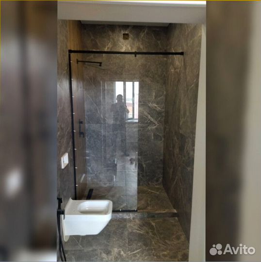 Душевая стеклянная перегородка 80х200