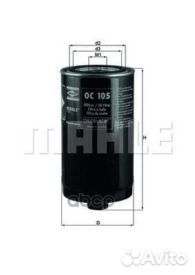 Фильтр масляный OC105 Mahle/Knecht