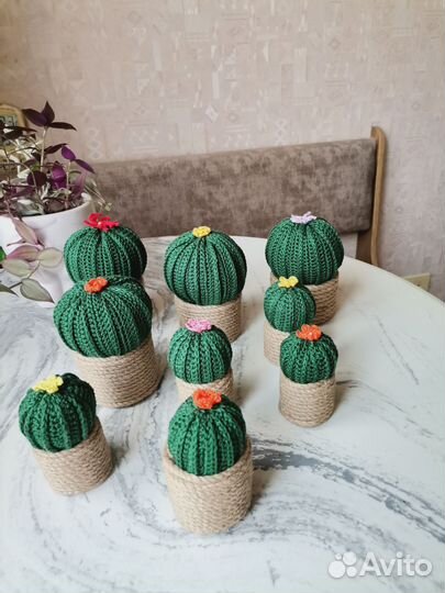 Кактус декоративный вязанный
