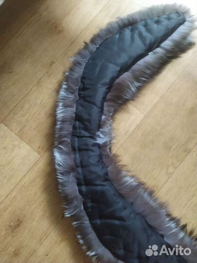 Мех чернобурка лиса, воротник, норка