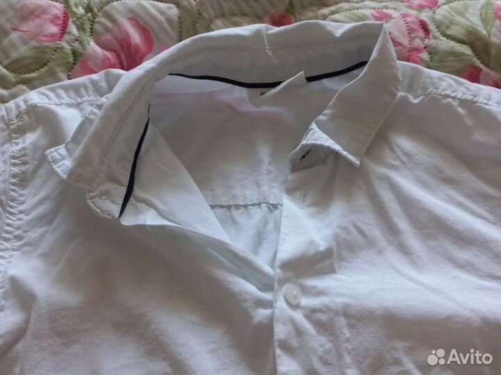 Рубашка белая на мальчика 140