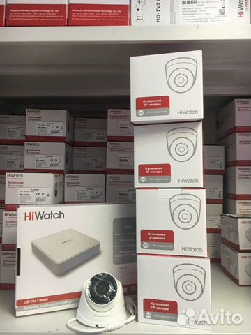 Комплект видеонаблюдения IP 4 камеры hiwatch