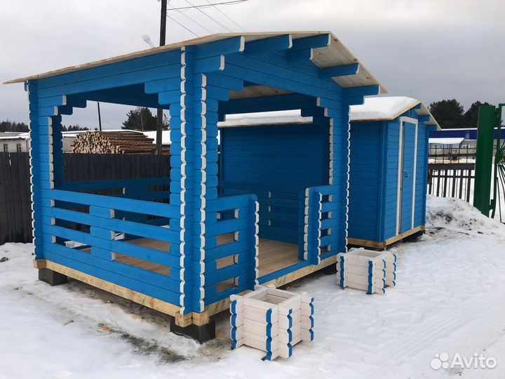 Сруб дома бани беседки из мини бруса