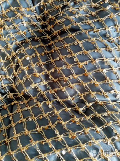 Платок для танца живота желтый с пайетками