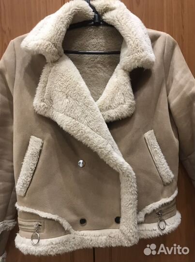Дубленка женская авиатор косуха утепленная